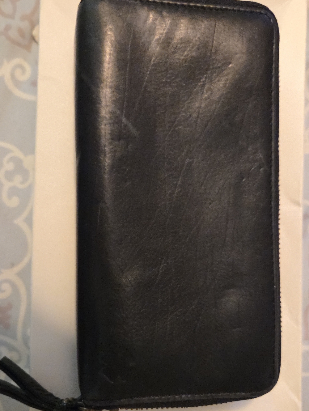 Lucky Brand Black Leather Zip Wallet